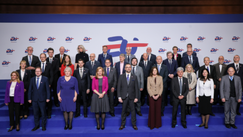  EU science ministers at the presentation of the Warsaw Declaration, March 2015