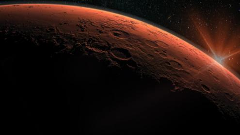 Cover image of Clay minerals in Mars crater suggest the planet may have once been habitable