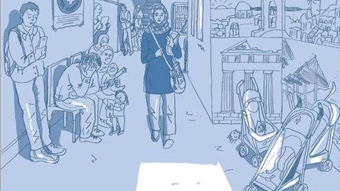 Cover image of See also the webcomic: Expecting, based on Vanessa GROTTI's project EUBORDERCARE