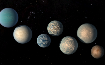 Cover image of TRAPPIST-1: findings show exoplanets made of rock and water 
